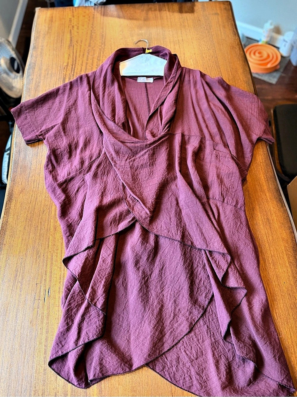 Tina Stephens Sarita Silk Drape Neck Top Purple